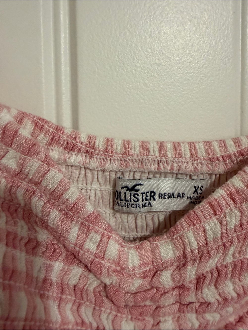 Hollister Pink Gingham Smocked Bodice Romper - Picture 3 of 3